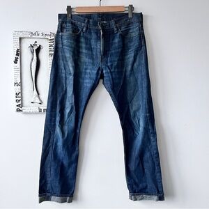 Men’s Levi’s 513 Western Cowboy Dark Wash Straight Leg Jeans Size 33 X 32